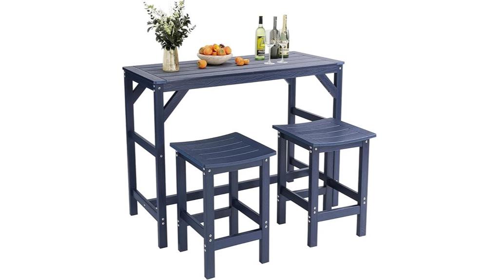 three piece patio bar set