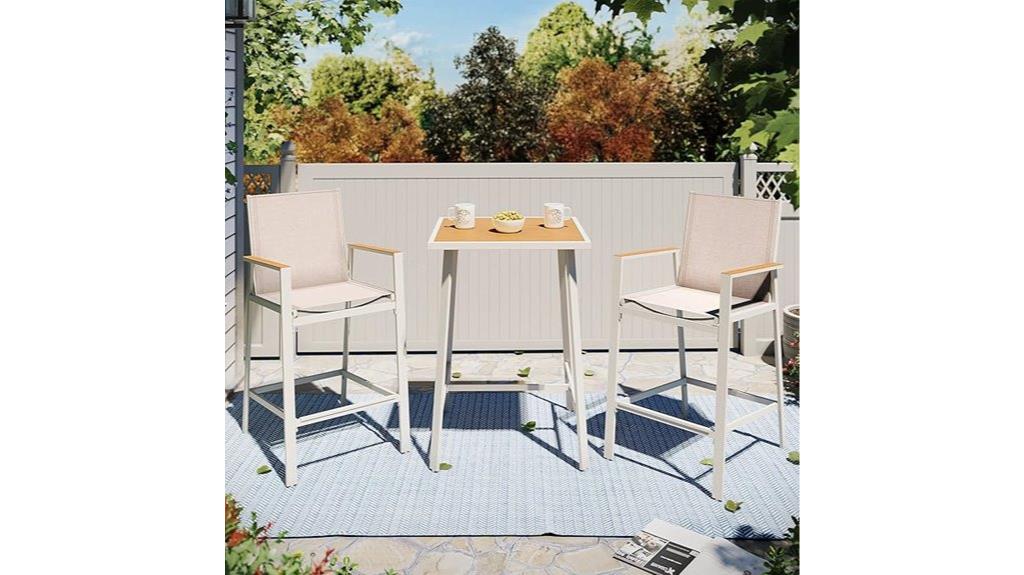 three piece patio bar set