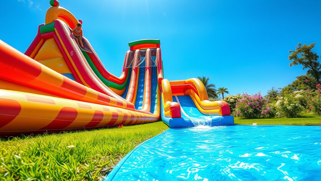 top inflatable splash slides