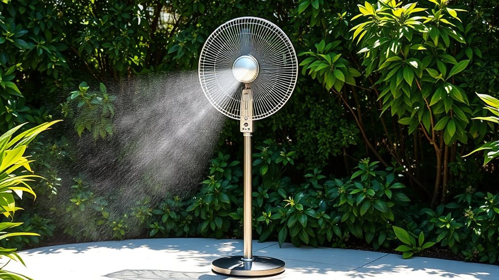 top pedestal misting fans