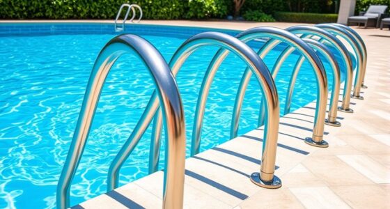 top pool handrails with mounting