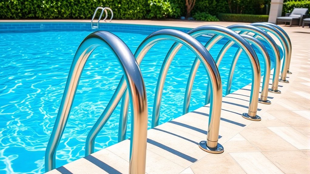 top pool handrails with mounting