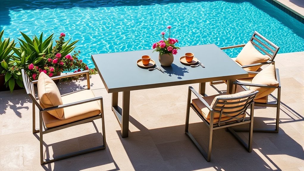 top poolside aluminum dining sets