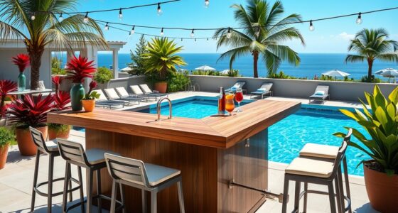 top poolside outdoor bar sets