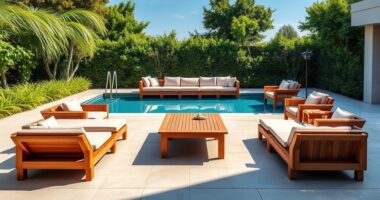 top poolside teak sets