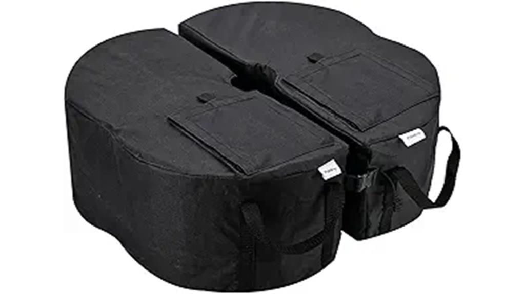 two sandbag umbrella weights