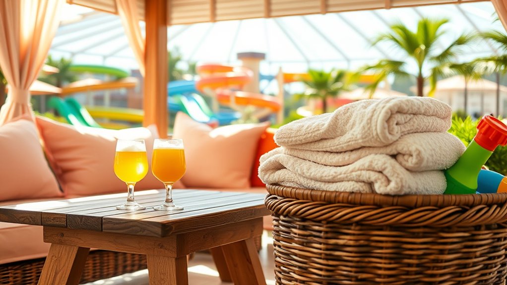 cabanas towels and refreshments