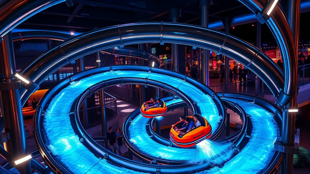 indoor water coaster mechanics