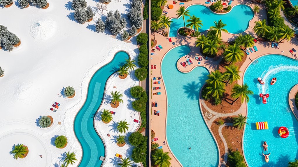 long scenic heated lazy rivers