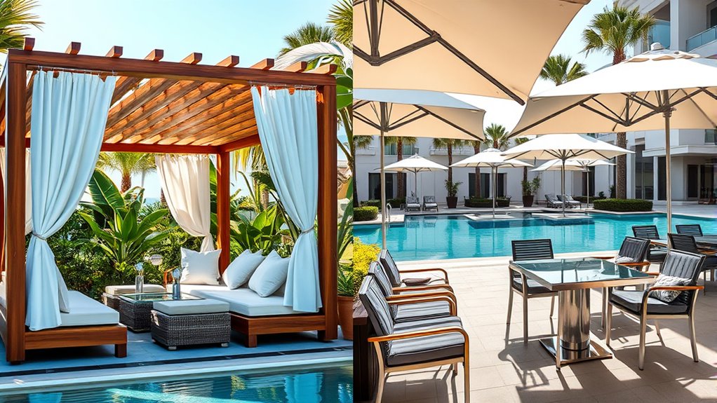 luxurious private poolside retreat