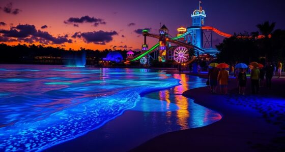 nighttime water park event
