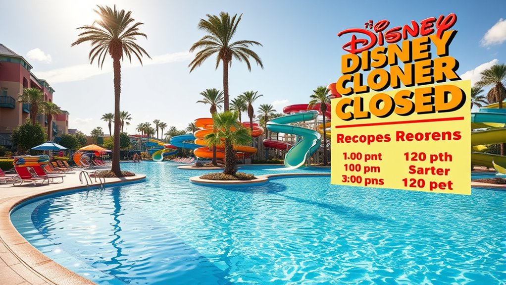 seasonal water park closures schedule