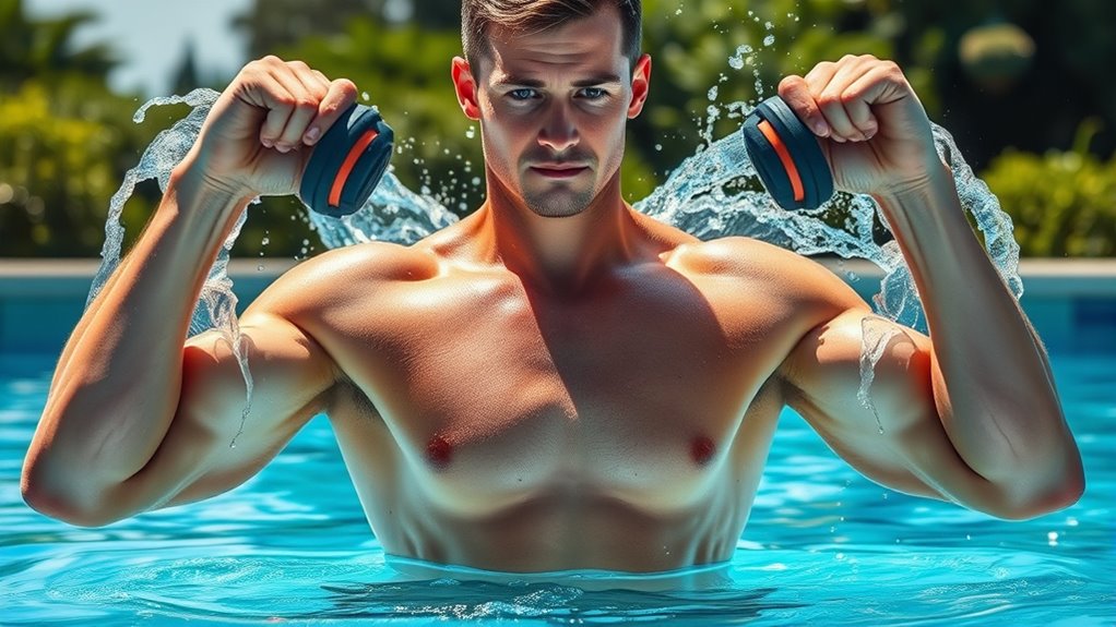 water dumbbell upper body workout