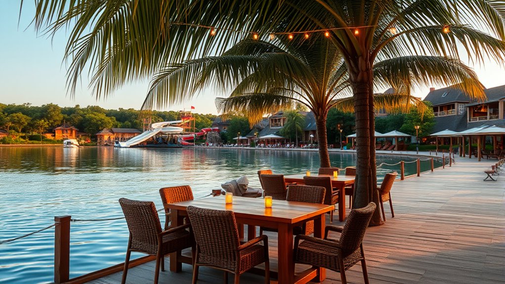 waterfront dining with tranquility