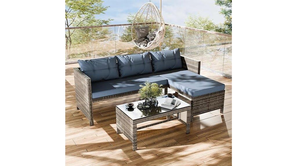 3 piece wicker patio set