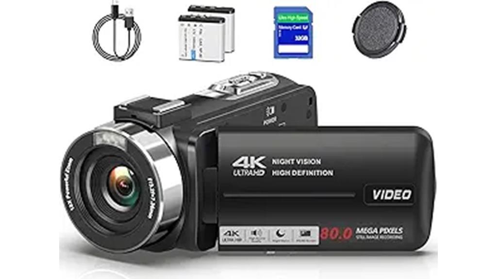 4k camcorder with accessories