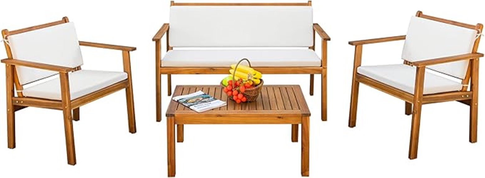 acacia wood patio set