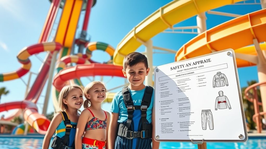 appropriate swimwear and safety gear