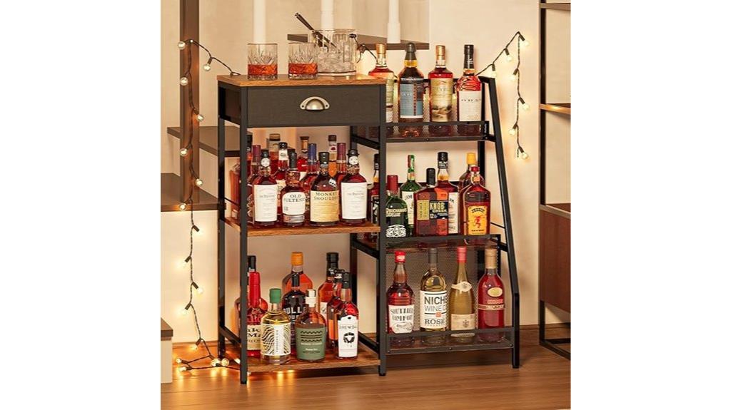 bar cabinet with wine rack