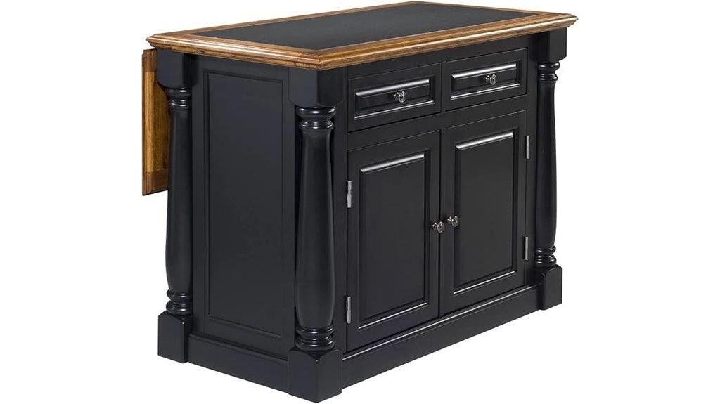 black oak kitchen island