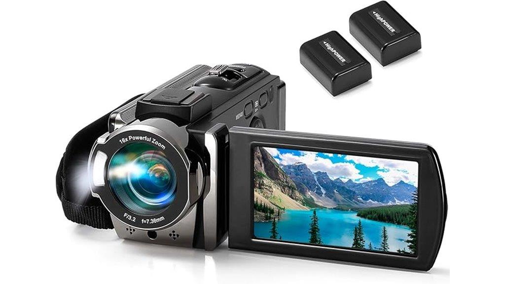 camcorder with two batteries