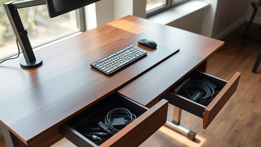 clutter free adjustable desks