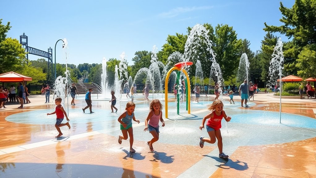 community splash pads and parks