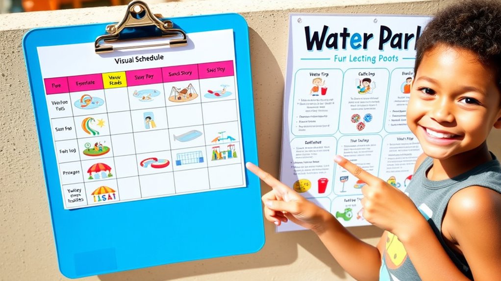 create water park visual schedule