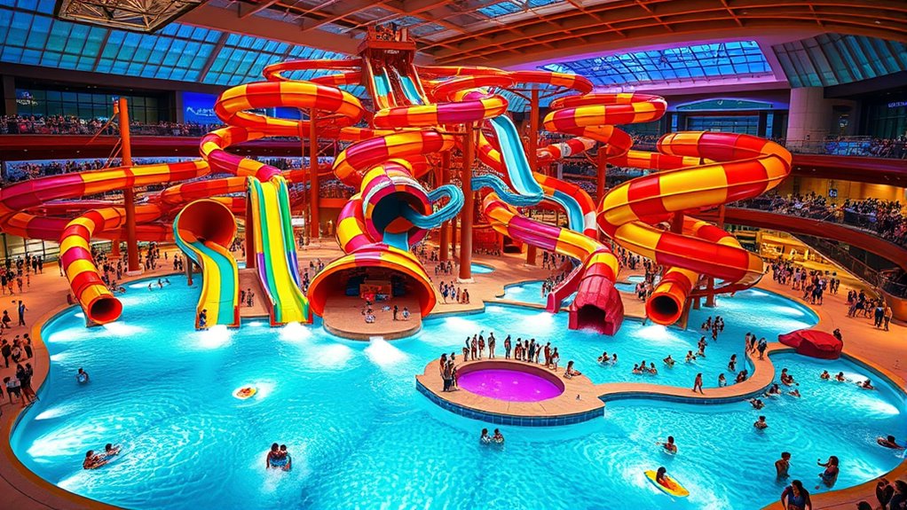 diverse exciting water slides