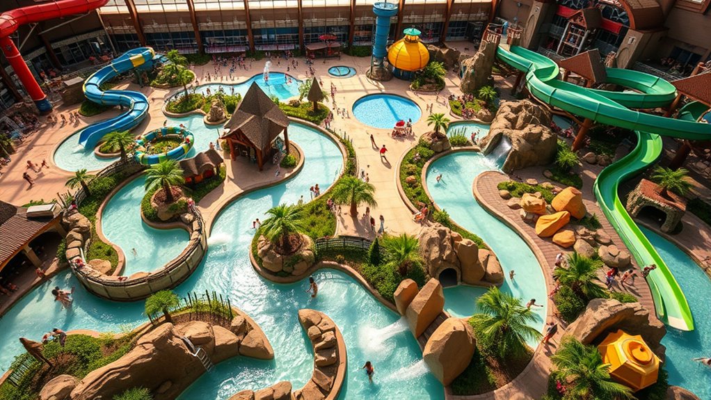 diverse water slides attractions
