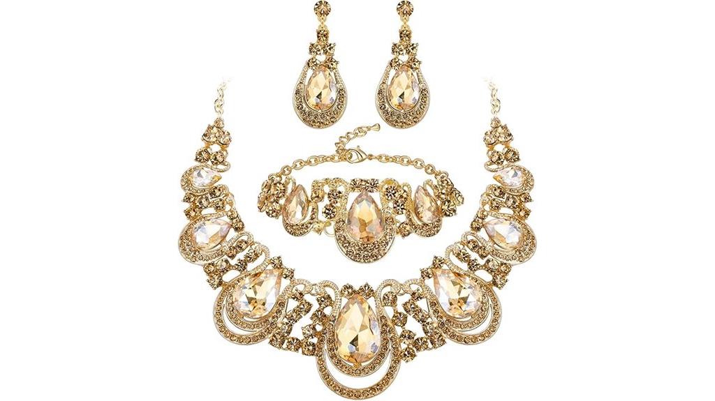 elegant crystal jewelry set