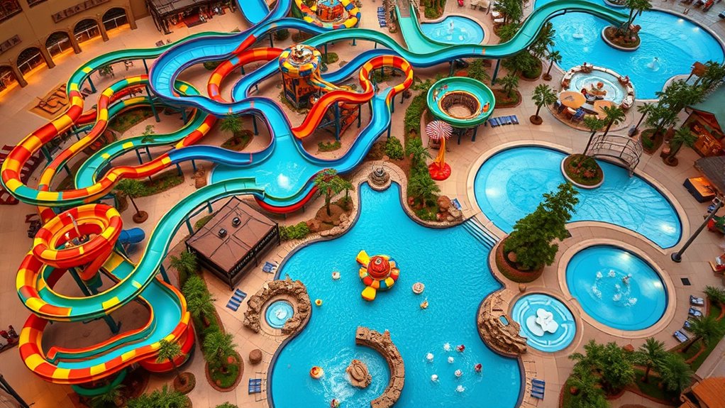 expansive indoor waterpark design