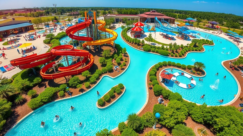 family friendly water slides and amenities