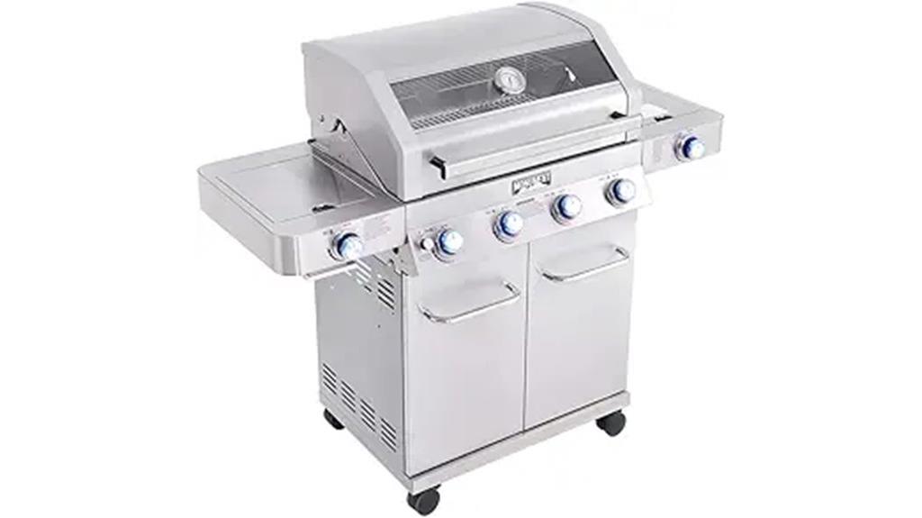 four burner stainless grill