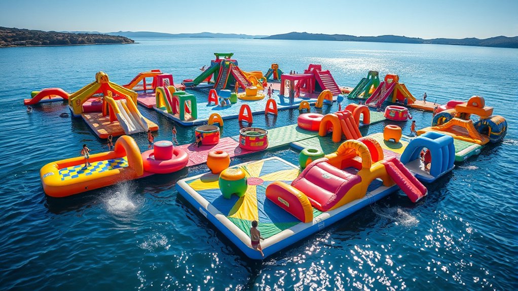 inflatable lake obstacle courses