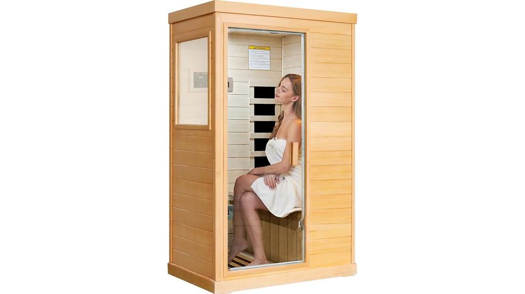 infrared sauna with glass door