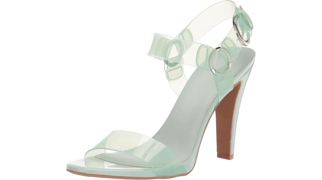 iridescent ankle strap dress