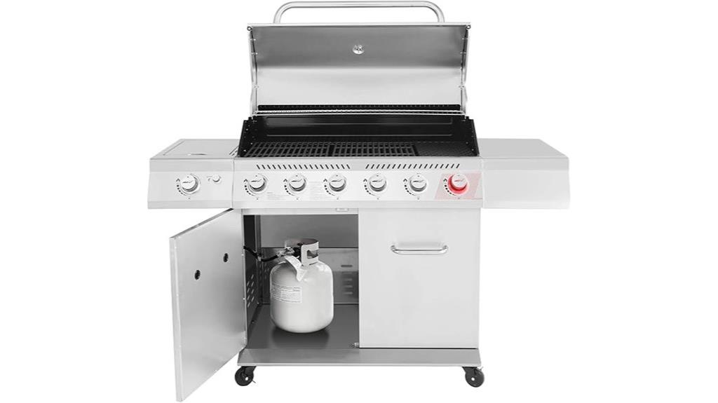 large 6 burner propane grill