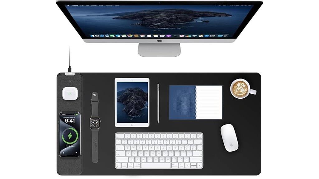 large black wireless charging mousepad