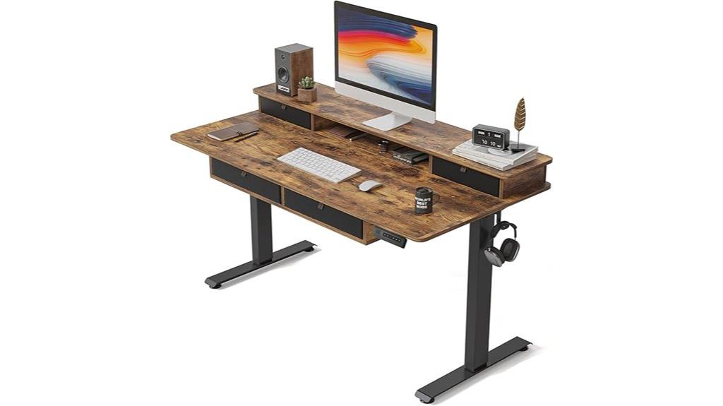 large electric desk with drawers