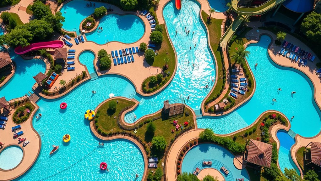 lazy rivers and wave pools