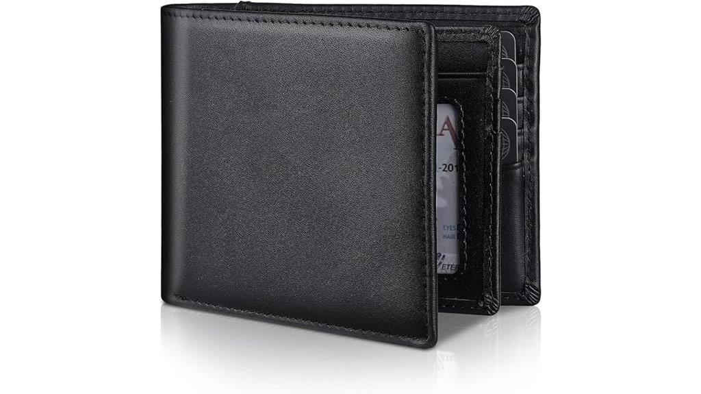 leather rfid bifold wallet
