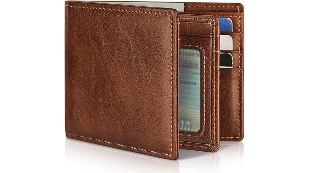 leather rfid bifold wallet