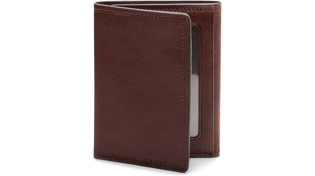 leather rfid tri fold wallet