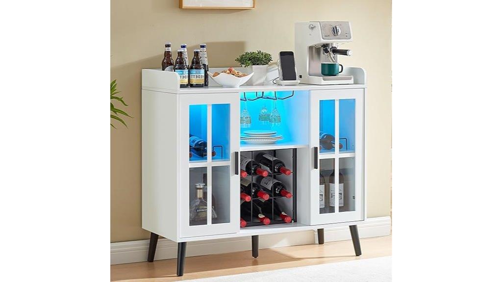 led lit wine cabinet