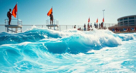 lifeguards signal wave pool