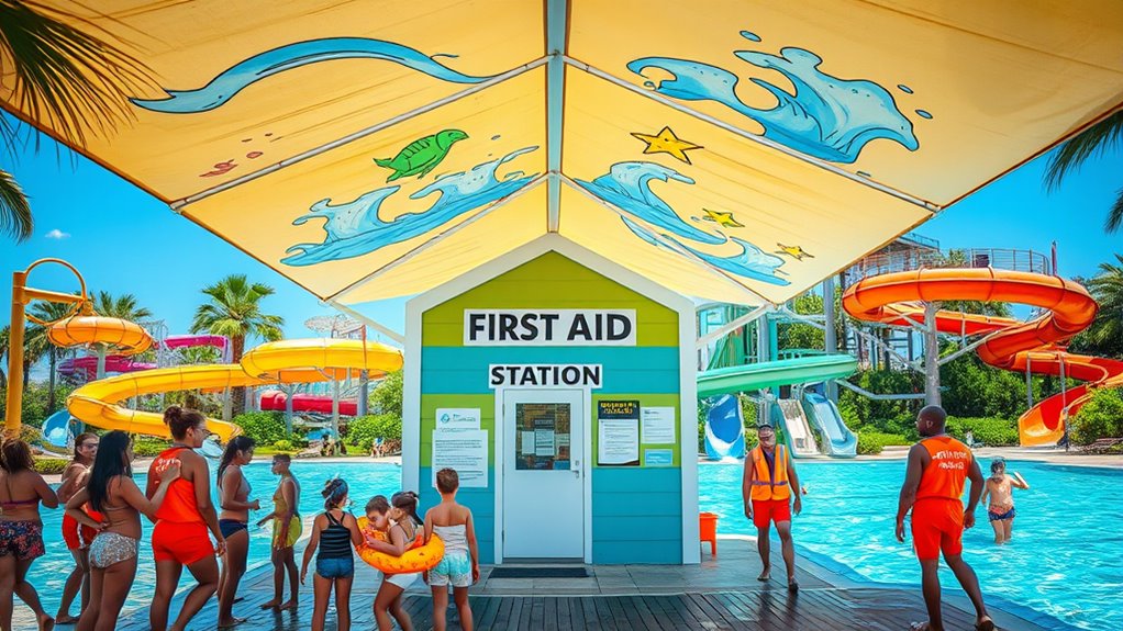locate first aid stations quickly