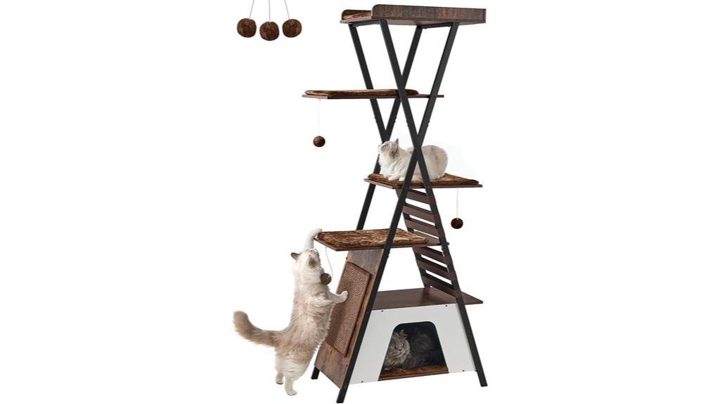 modern cat tower indoor