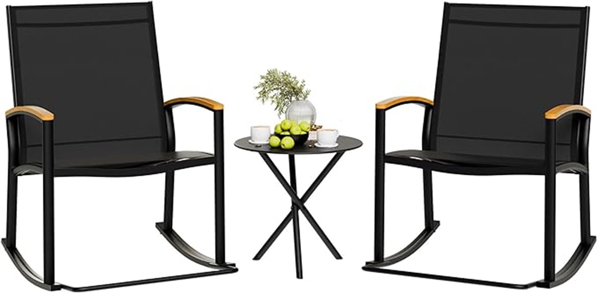 outdoor rocking bistro set