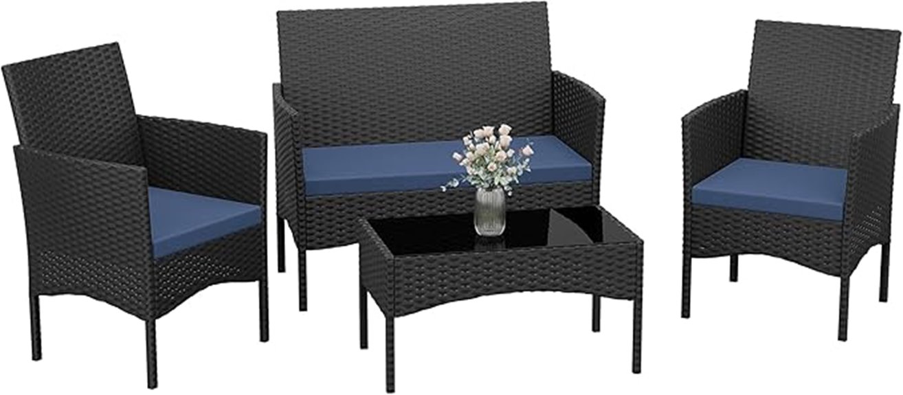 outdoor wicker patio set